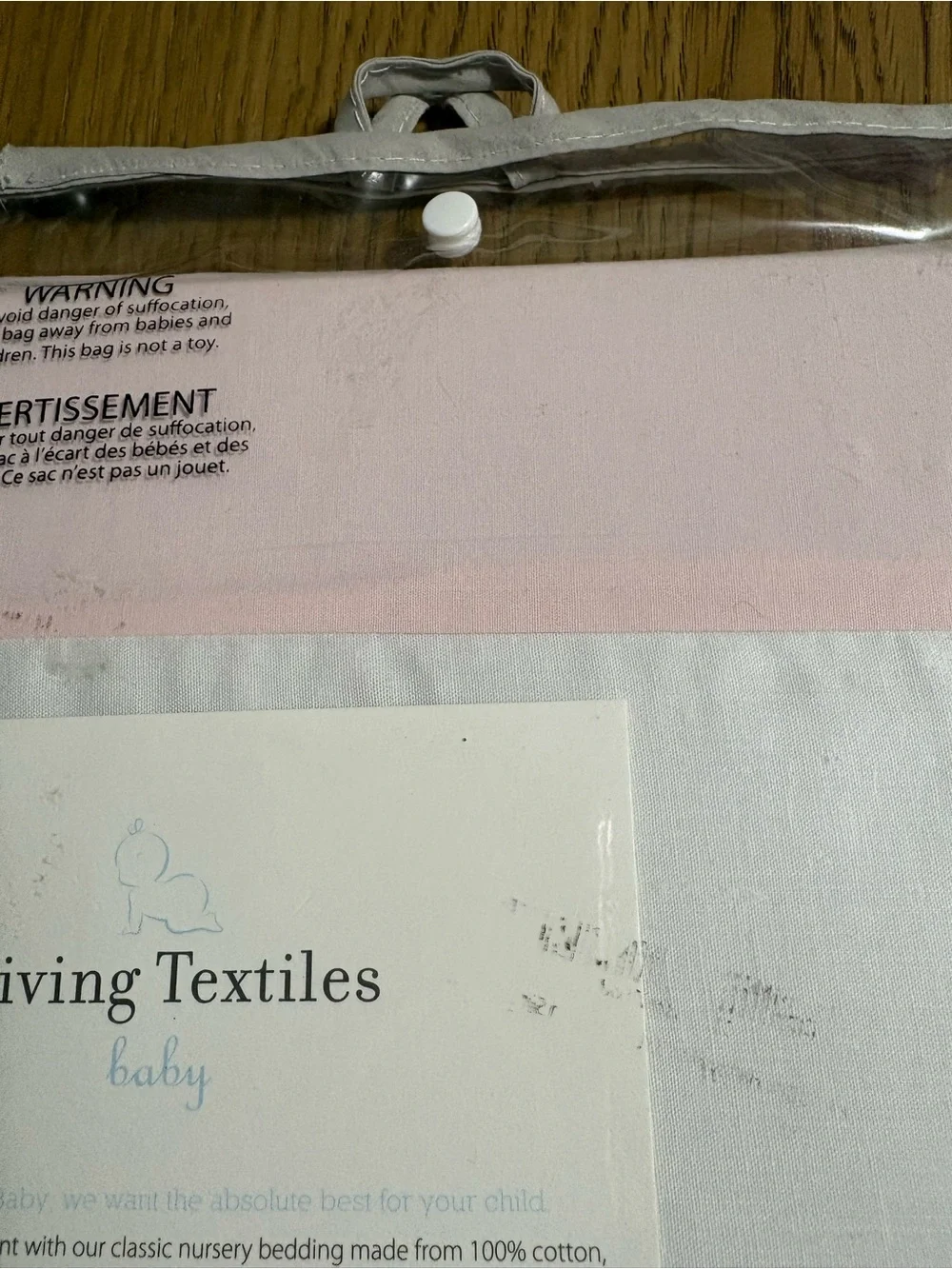 Living Textiles Baby Bed Skirt in Pink and White